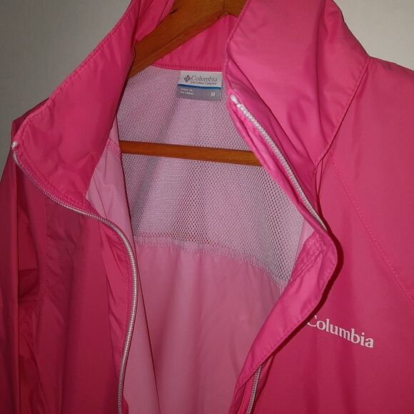 HOST PICK 🩷 COLUMBIA *NWOT* Sportswear Nylon Wind Breaker Pink Medium - Picture 14 of 15